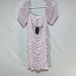 NWT large Le Lis Light Pink Ruched Mini Dress
